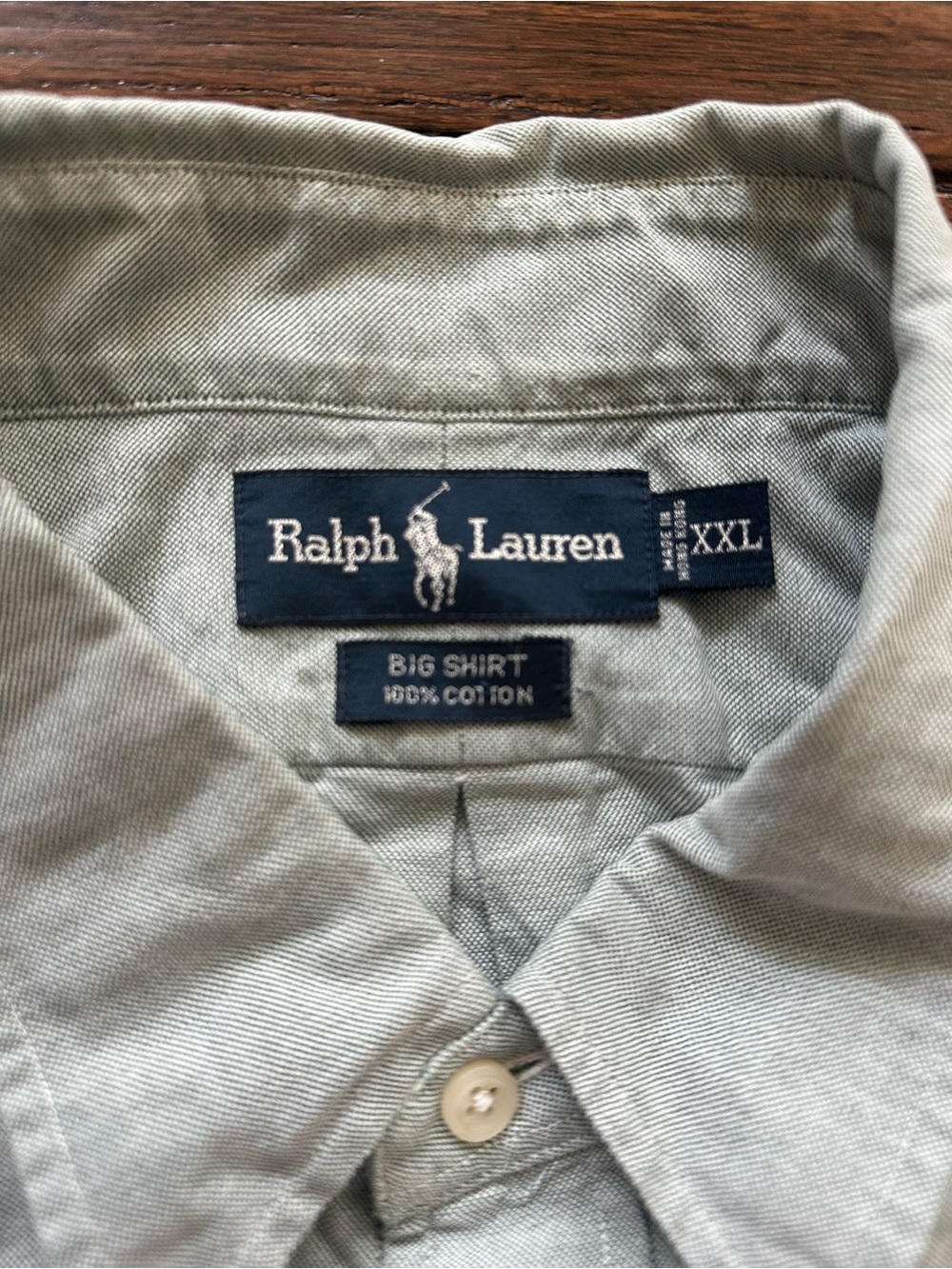Ralph Lauren Mens XXL Big Shirt Green Oxford Button Down Long Sleeve Pony Preppy - Picture 4 of 8